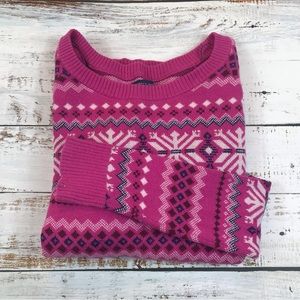 Tommy Hilfiger Pull-over Pink Sweater with Snowflakes